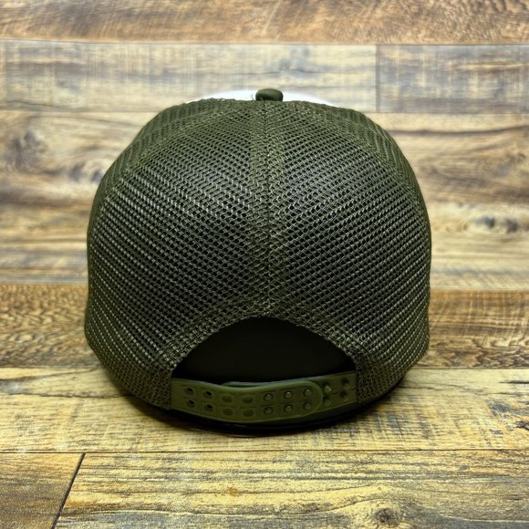 Roland Leong's Hawaiian Racing Team 1970 Mens Trucker Hat Olive Snapback 70s Cap - Picture 5 of 8